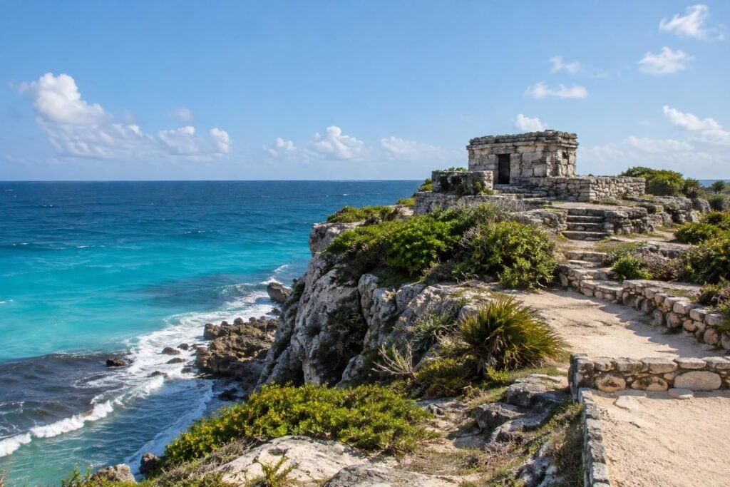 découvrez le temple maya de punta sur à isla mujeres : vestiges, panoramas et conseils pratiques pour visiter le site et vous y rendre facilement.